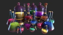 Health Potion Bottle Set  Low-poly 3D model