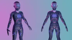 High Quality Full body Neon Cyber Boy NFT  3D model