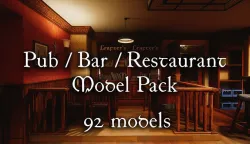 Irish Pub Pack - 92 Unique PBR Game Ready Models Low-poly 3D model