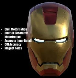 Ironman Mark 3 Helmet 3D Printable Model with Interior Details 3D print model