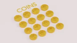 Lowpoly Gold Coins - subdivision ready Low-poly 3D model