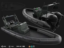 Military Boat Low-poly 3D model