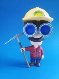 Miner construction worker cartoon figure