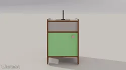 Montessori Kitchenette Functional Sink Cabinet CAD INCLUDED Low-poly 3D print model