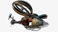 NIVA Sci Fi Helicopter Multipurpose Low-poly 3D model