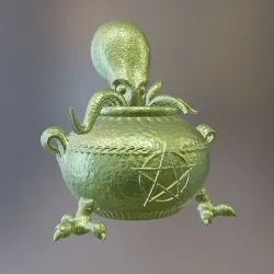 Octopus cauldron for Halloween decor and Candy bowl 3D print model