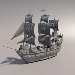 Pirate Ship Tabletop Terrain 28 mm 3D print model