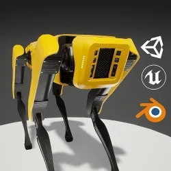 Robot Dog Low-poly 3D model