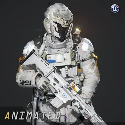 SCIFI - SPACE SOLDIER Low-poly 3D model