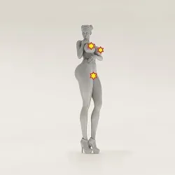 Sexy Girl with Big Breasts 3D Model Ready to Print 3D print model