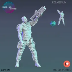 Soldier Squad Leader Shooting / Space Officer / Cyberpunk Warrior / Invasion Army / Trooper Attack / Sci-Fi Encounter