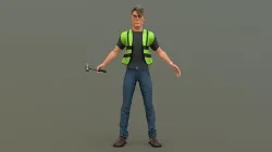 Stylized Engineer Character 3D model