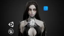 Vampire Girl Drusilla Low-poly 3D model