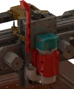Volksfräse Makita RT0700 Halter + Absaugung + Z-Anschlag