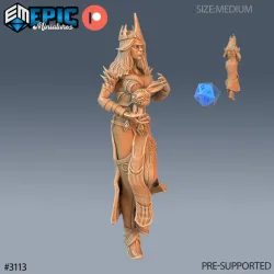 Wizard Female Player Character Magic / Human Sorcerer / Elementary Magician / Necromancer Adventurer