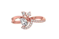 Women Wedding Engagement Pear Stone Ring 3D print model