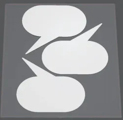 3 blank speech bubbles