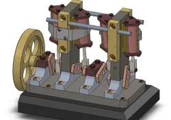 4 cylinder oscillating piston engine