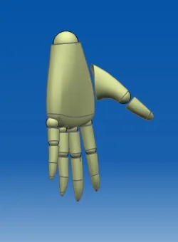 a hand of a female robot