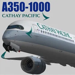 Airbus A350-1000 Cathay Pacific Livery Low-poly 3D model