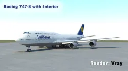 B 747-8 with Interior  3D model