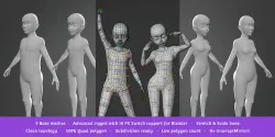 Base Meshes Child Starter Kit Low-poly 3D model