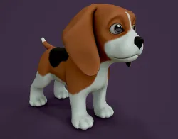 Beagle 3D Model dog Low-poly 3D model