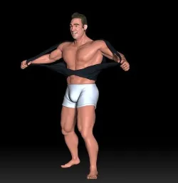 Billy Herrington Full Body Tear T-Shirt Model 3D print model