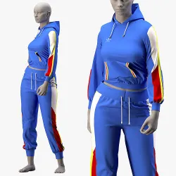 blue sportswear - outfit    -  ZPRG- FBX- OBJ- MTL -TEXTURES 3D model
