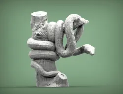 boa 3D print model snake sculpture 3D print model