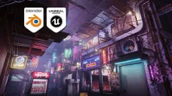 Cairo City Cyberpunk Streets - Animated Neon Signs - Day - Night 3D model
