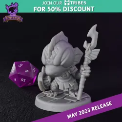 Chibi  Lizardman with Spear and Shield