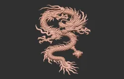 Chinese Dragon Relief 3D print model