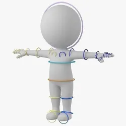 Cute Stickman In T-Pose CAT Rig Low-poly 3D model