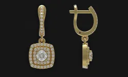 Dangle earrings 3d print model English lock printable model stl 3D print model