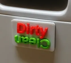 Dishwasher Clean / Dirty magnet (customizable OpenSCAD)