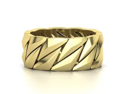 FACET CUBAN CHAIN RING MIAMI RING 10mm Wide 3dmodel 3D print model