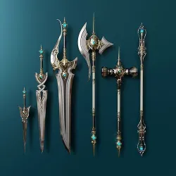 Fantasy weapon set 6 3D model
