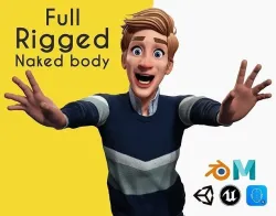Father Cartoon Man Rigged 3D model RealTime Male 3D toon Low-poly 3D model