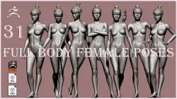 Female full body poses 3D model