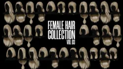 Female Hair Collection 03 - Game Ready Low-poly 3D model