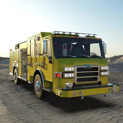 Firetruck Pierce Pumper Velocity chasis lowpoly Low-poly 3D model