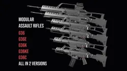 Fully modular assault rifle HK G36 G36E G36K G36KE G36C Low-poly 3D model