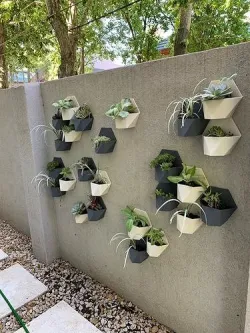 Hexagonal wall flower pot 3D print model