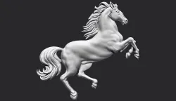 Horse Rearing Up Relief 3D print model
