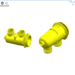 (Injection mold) A mold for internal and external threaded pipe fittings