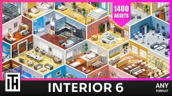 Interior 6 - Asset Pack by ithappy Low-poly 3D model