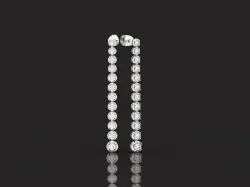 long dangling earrings Round Diamond 861 3D print model