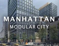 Manhattan - Modular City - Blender FBX OBJ DAE Low-poly 3D model