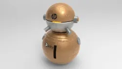 meccha robot with golden body 3D model
